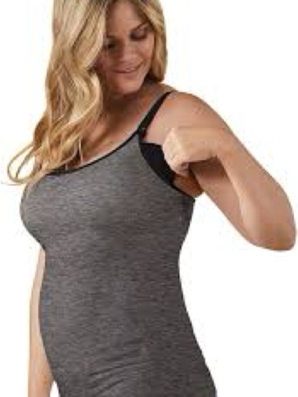 BRAVADO! DESIGNS Women's Seamless Classic Nursing Cami | Charcoal Heather